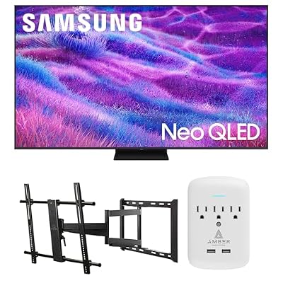 Samsung QN75QN80FAFXZA 75 Inch Neo QLED QN80F Series Supreme UHD 4K TV with a Walts Large/Extra Large Full Motion Mount and Amber Protection 3-Outlet-Surge Surge Protector (2025)