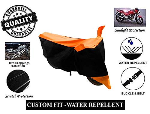 COXTOR Water-Resistant Bike/Scooty Cover for Bullet 350 Polyester Fabric_Orange 4