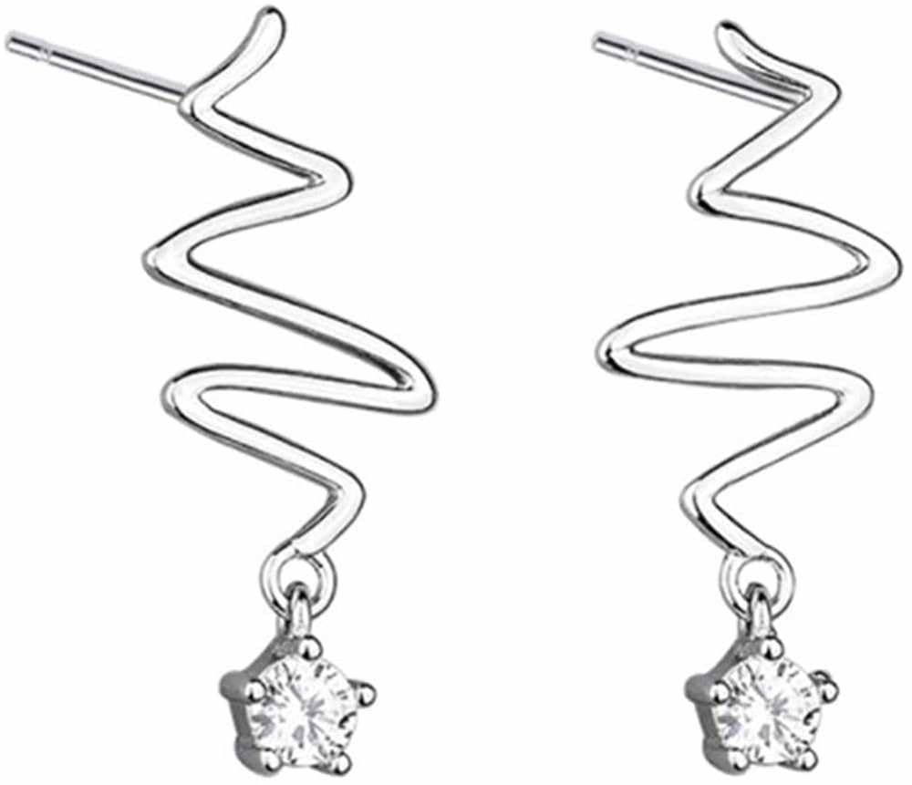 bling queen Women's Silver Plated Stud Earrings With Cubic Zirconia Drop-picture-27