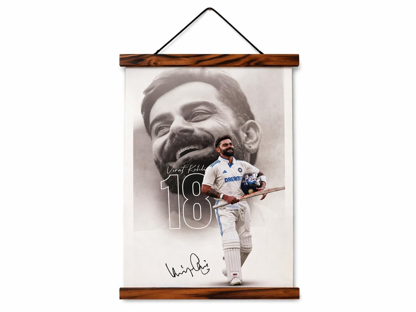 Virat Kohli Canvas Wall Hanging, HD UV Print, Wooden Frame, Cricket Themed Home Decor for Living Room, Bedroom, Office-image-18