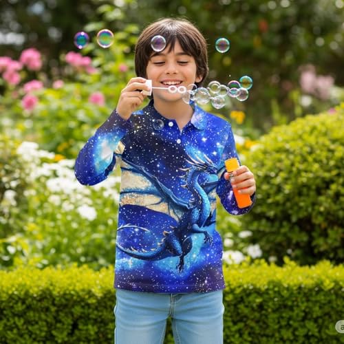 Shirts for Boys 3-16 Kids Coo Long Sleeve Shirts Graphic Novelty Activewear3