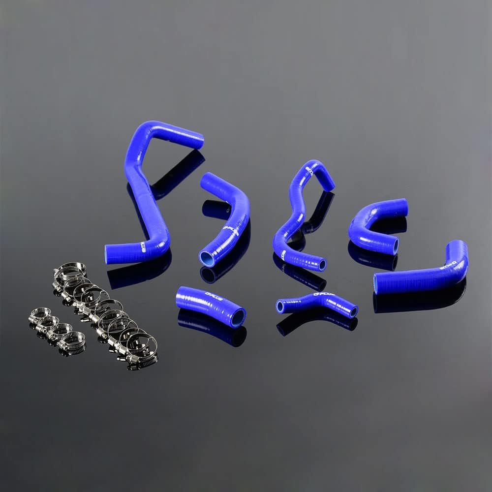 PIT66 Silicone Radiator Coolant Hose Kit,Compatible with 2003-2004 Honda CBR600RR CBR600 RR Black with Clamps