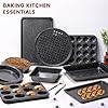 Terlulu 10-Piece Baking Pans Set, Bakeware Sets Nonstick, Baking Set for Oven Cooking, Stackable Carbon Steel Set Include Cookie Sheets, Muffin Pan, Cake Pan, Pizza Pan, Loaf Pan, Roasting Pan, Black #2