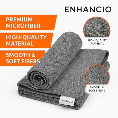 Image of Microfiber Cleaning Cloth, 350 GSM 40x40 cm | Ultra Soft Lint Free Scratch Free Towels for Car Bike Kitchen Glass Home Cleaning | Highly Absorbent Reusable Dusting Cloth | Pack of 4 | Grey