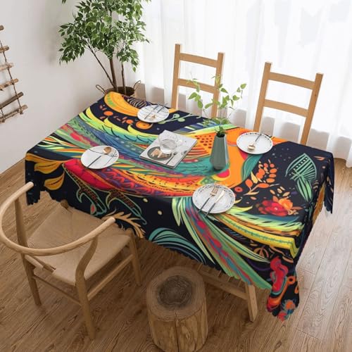 Nappe de qualité supérieure à motif oiseaux ethnique en polyester