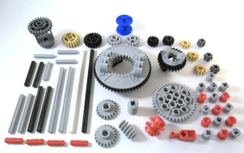 LEGO TECHNIC 57 Pezzi Ruota dentata, ASSE e Stopper, Kit Fornito Come Mostrato nella Foto (Vedi Descrizione).