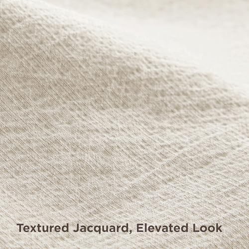 Image of Bedsure Textured Duvet Cover Queen Size - Cotton-Like Polyester Jacquard Duvet Cover Set for All Seasons - 3 Pieces Elevated Textured Dobby Soft Bedding Set, NO Comforter (Beige, Queen, 90 inchx 90 inch)