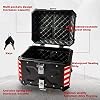 Universal Motorcycle Top Case,45L Motorbike Tail Box Trunk Tour Storage Carrier Case with Backrest, Security Lock and Handle for Helmet Luggage,Black