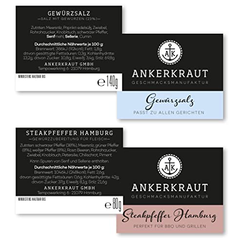 Foto von Ankerkraut Grill Set 6 Gewürze, das BBQ Starter-Set für leidenschaftliche Griller und Grillerinnen, Geschenke für Männer und Frauen, 6 Gewürzgläser enthalten