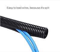 Vista 5 de Alex Tech 10 pies - Tubo de malla para cables dividida de 1/2 pulgada - Negro