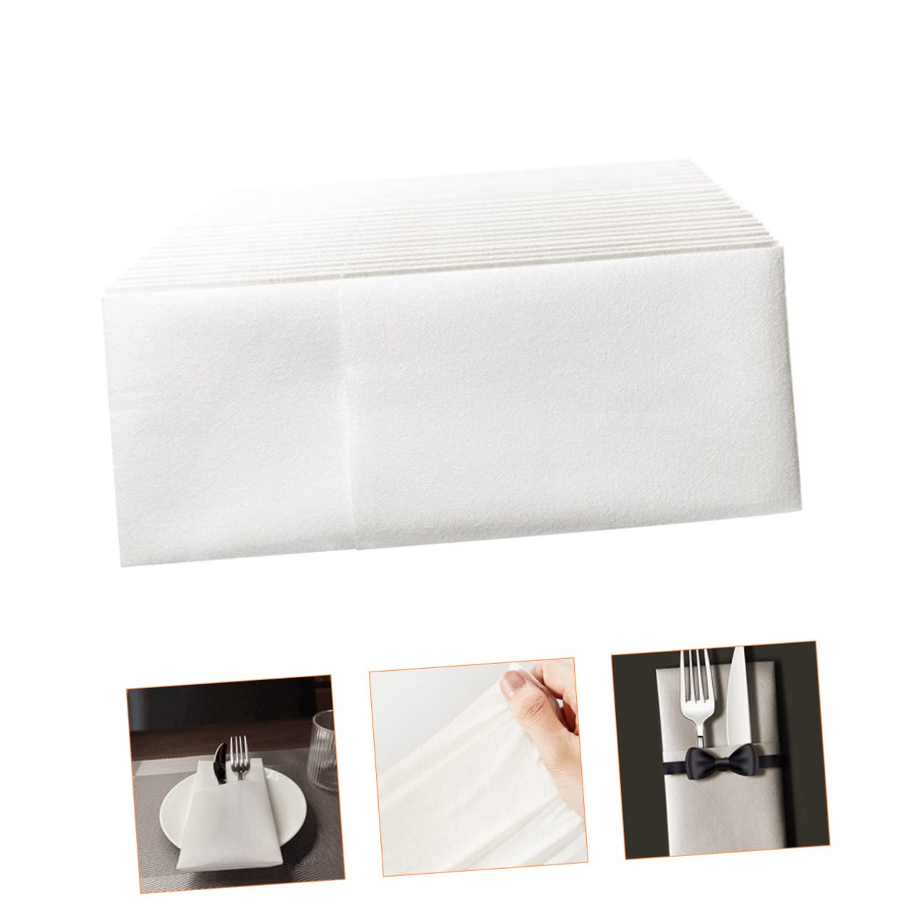 MAGICLULU Servilletas de Papel Desechables White para Cena Diseño Grueso y Elegante, 50 Piezas, Amigables, Ideales para Banquetes y Entretenimiento Diario
