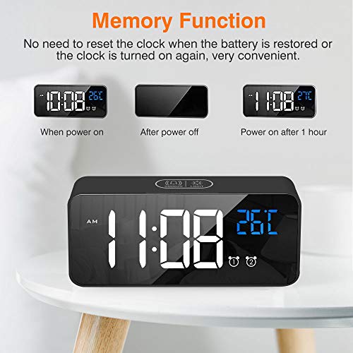 Tronisky Sveglia Digitale, LED Sveglia a Specchio