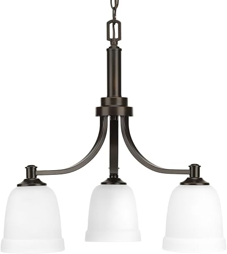 Progress Lighting Topsail Collection 3-Light Etched Parchment Glass Coastal Chan