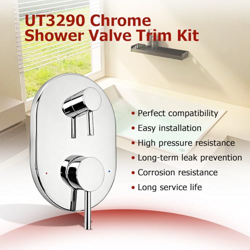 UT3290 Kit de recorte para ducha, compatible con Moen M CORE Serie 3, requiere válvula, cromo | Kit de recorte de válvula de ducha de 2 manijas para válvula mezcladora Moen M CORE, incluye cartucho 1213 para válvulas Moen U232 U362 miniatura 4