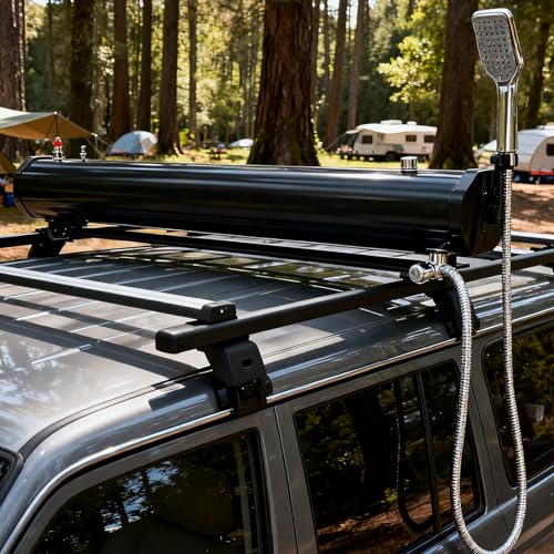 ORIDLECTAL Douche Camping Chauffante Solaire 30L, Réservoir Eau Portable, Reservoir Camping Car pour Véhicules, Lavage Auto et Randonnée 30L