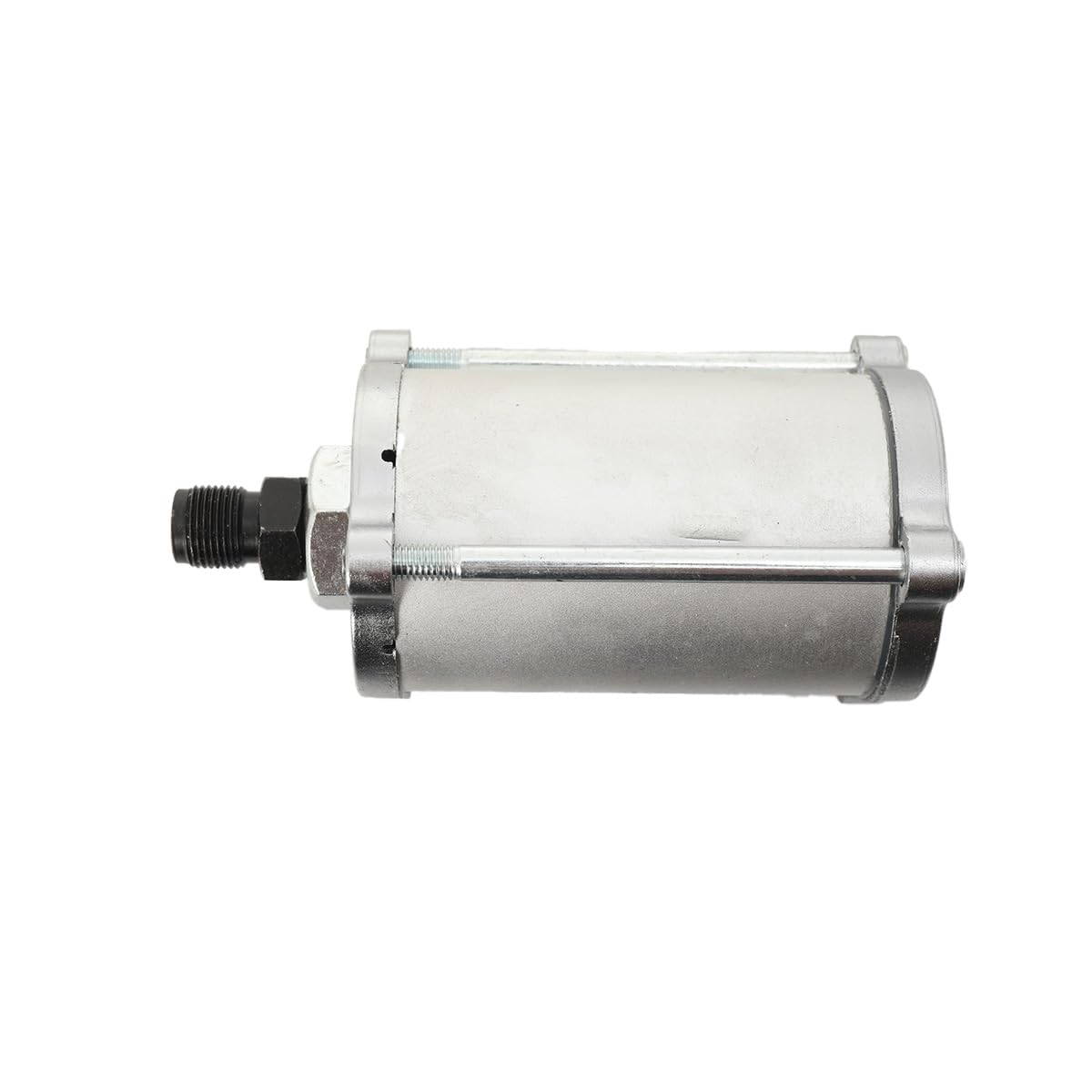 Druckluftmotor, 10 bar Druckluftmotor kompatibel mit pneumatisch angetriebene Hydraulikpumpen, Gehäuse mit Stehbolzen, 130mm Zylinderlänge, 1/4'' Gewinde Luftanschluss, silber