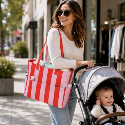 Image of LEDAOU Beach Bag Waterproof Sandproof Women Beach Tote Pool Bag with Zipper for Swim Gym Grocery Travel with Wet Pocket | Sandproof