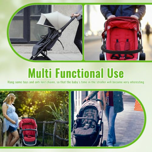 Image of Stroller Bumper Bar Angle Adjustable Armrest Stroller Handle Stroller Bar Removable Stroller Crossbar for Yoyo, Compatible with Yoyo 2, for Yoyo+, Black PU Leather