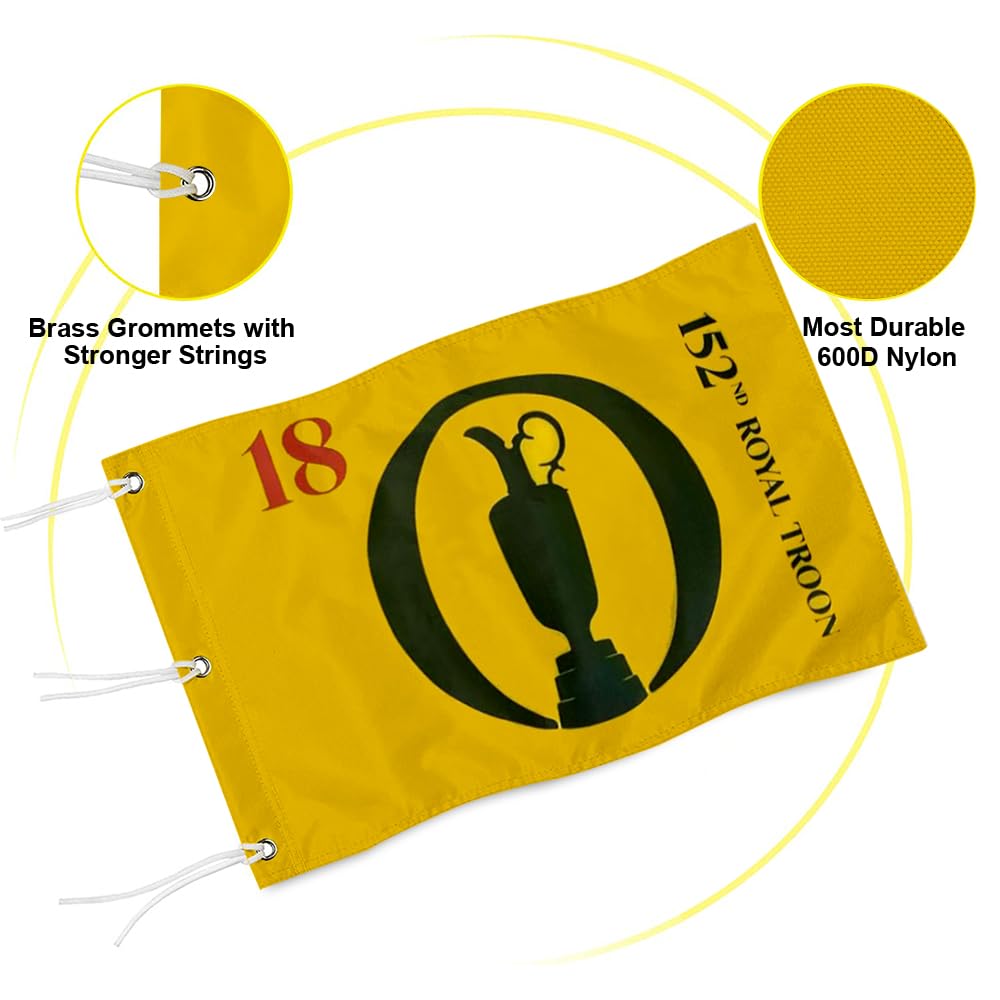 2BUT British Open 2024 Golf-Pin-Flagge, grüne Golfflagge für Hinterhof, Garten, doppelt genäht, 600D-Nylon, Miniatur-Pin-Flagge (50,8 x 33 cm)
