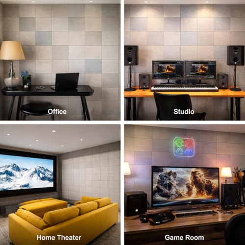 Image of YGM Acoustic Foams Luxury PET Felt Acoustic Self Adhesive Panels, 10 MM Thick, Sound Absorbing Panels for Wall | Room Noise Reducer & Sound Dampening (OG Black, 2x2 Foot - 32 Panels)