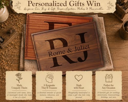Tabla de cortar rectangular personalizada con monograma miniatura 3