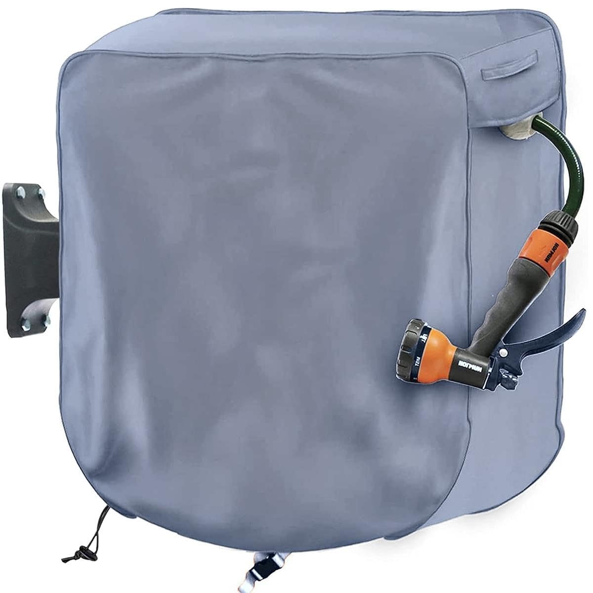 zalati Protector De Carrete De Manguera De Jardín, Tela Oxford, Retráctil, Impermeable, Para Exteriores, 420D, Gris