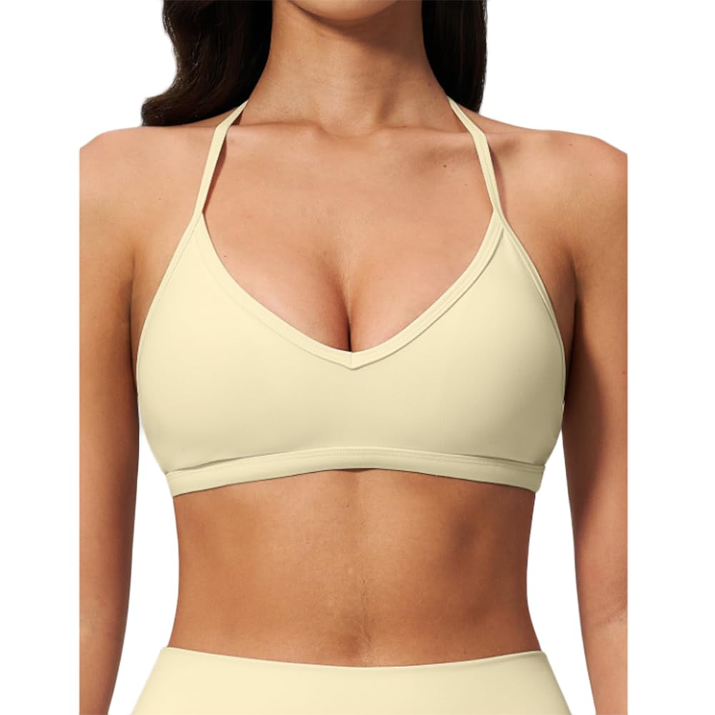 XYFfybhsd Lightweight High Support Sports Bra Women Quick Dry Breathable Workout Fitness Top Soft Yoga Bra(Size:M,Color:Yellow)