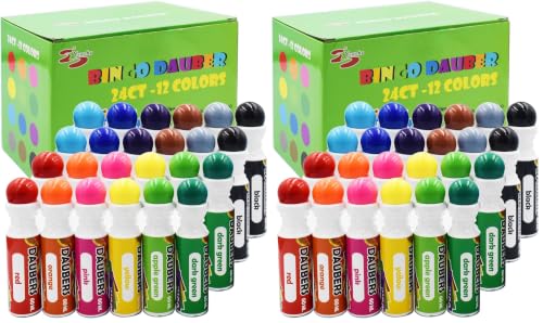 Image of Yuanhe Bingo Daubers Dot Markers - Mixed Colors Set of 48 Pack-12Colors