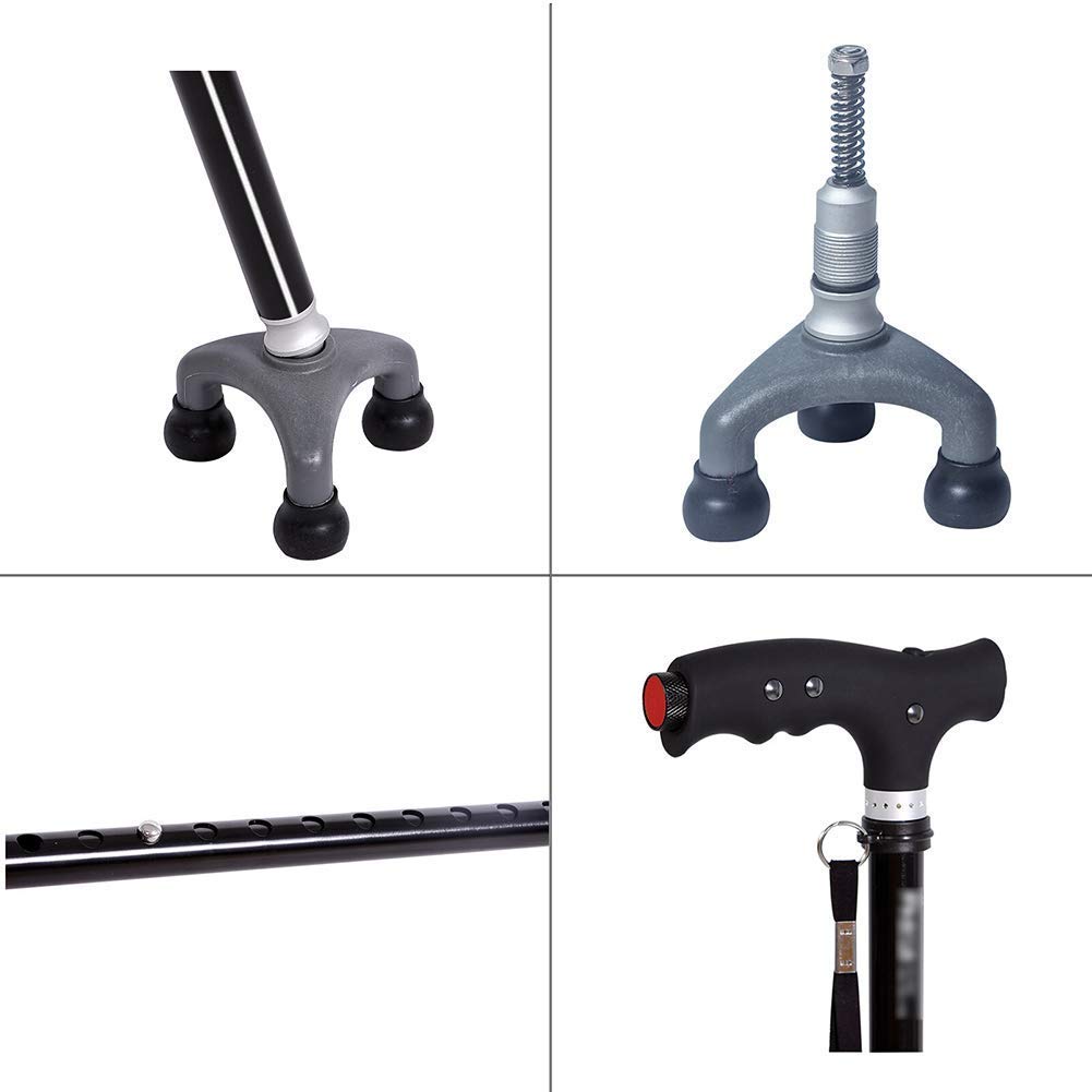 Bastón LED Ajustable, Mango De Masaje Magnético, Bastón Ajustable Ligero para Equilibrio, Ayuda De Movilidad, para Hombres, Mujeres, Bastones Discapacitados, Ancianos, Muletas Times