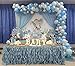 Mocsicka Boy Elephant Baby Shower Backdrop Light Blue Flower Elephant Photography Background 7x5ft Vinyl Elephant Birthday Party Banner Backdrops