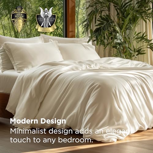 Image of Bedsure PureWoven Cooling Duvet Cover, Ideal for Hot Sleepers, Queen Size