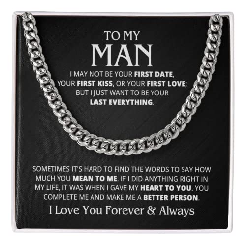 I Love You Gifts For Him Husband Boyfriend Sentimental Gifts From Wife Girlfriend To My Man Birthday Gift Ideas Cuban Link Chain Necklace Jewelry For Anniversary Christmas Valentines Day Personalized Present For Men