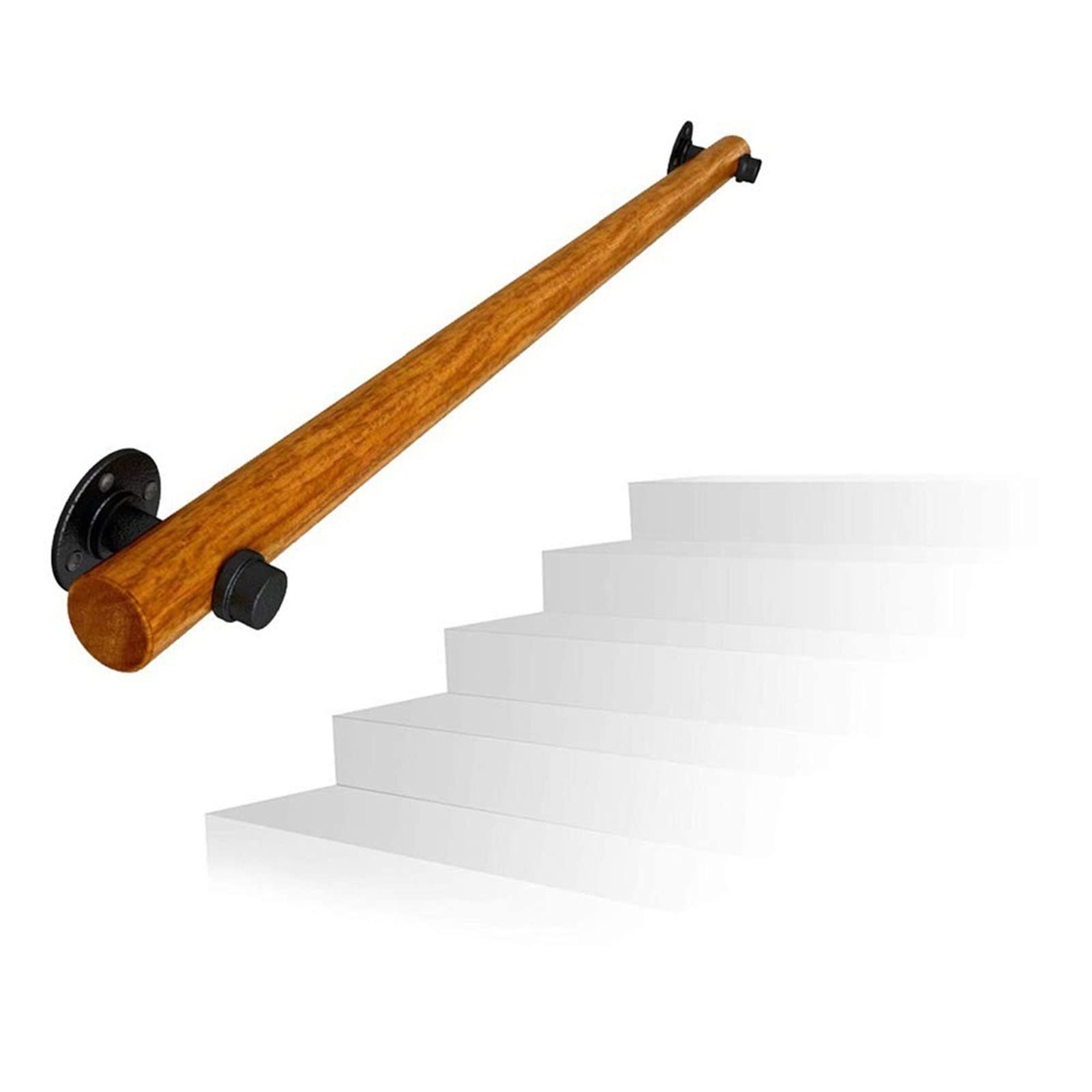 Main courante d'escalier maison maternelle et couloir sécurisé en bois