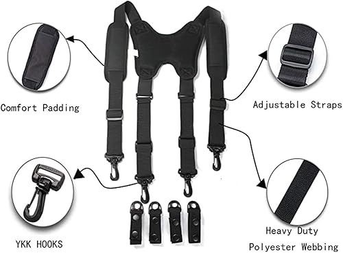 Miniatura 4 de Dr.TOUGH Suspensión de policía para cinturón de servicio Tirantes tácticos para aplicación de la ley con hombro acolchado ajustable