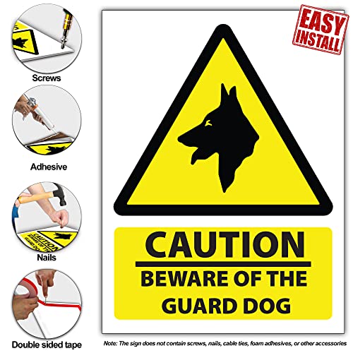 RDLCAR Beware of the Dog Signs Notice 1mm Rigid PVC Pack of 1 Durable Outdoor Security Warning 300mm x 400mm - Image 4