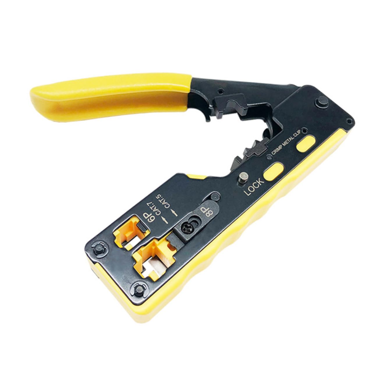 Pinza Crimpatrice Rete Cat 7 a Doppio Uso Cavità 6p e 8p | Acciaio Utensile e Abs, Taglio ad Alta Leva, Cavità 6 Pin Rj-12/rj-11 e 8 Pin Rj-45