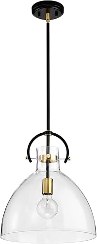 Miniatura 4 de Edvivi 1 colgante de cristal transparente con forma de cuenco de bronce aceitado y oro antiguo