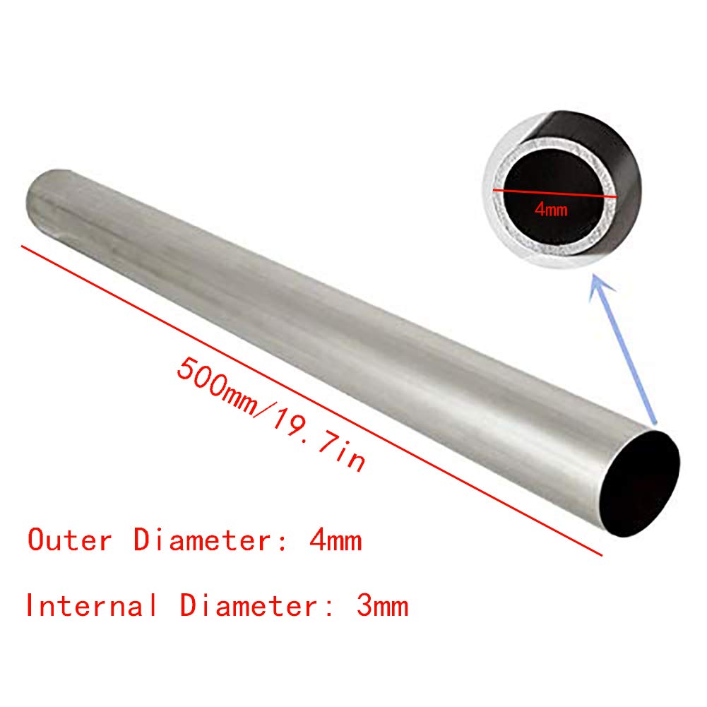 Titan gerades Rohr, TA2 Titan Rundrohr, gebraucht in der Industrie, Außendurchmesser: 4 mm, Länge 500 mm,Internal Diameter: 3mm