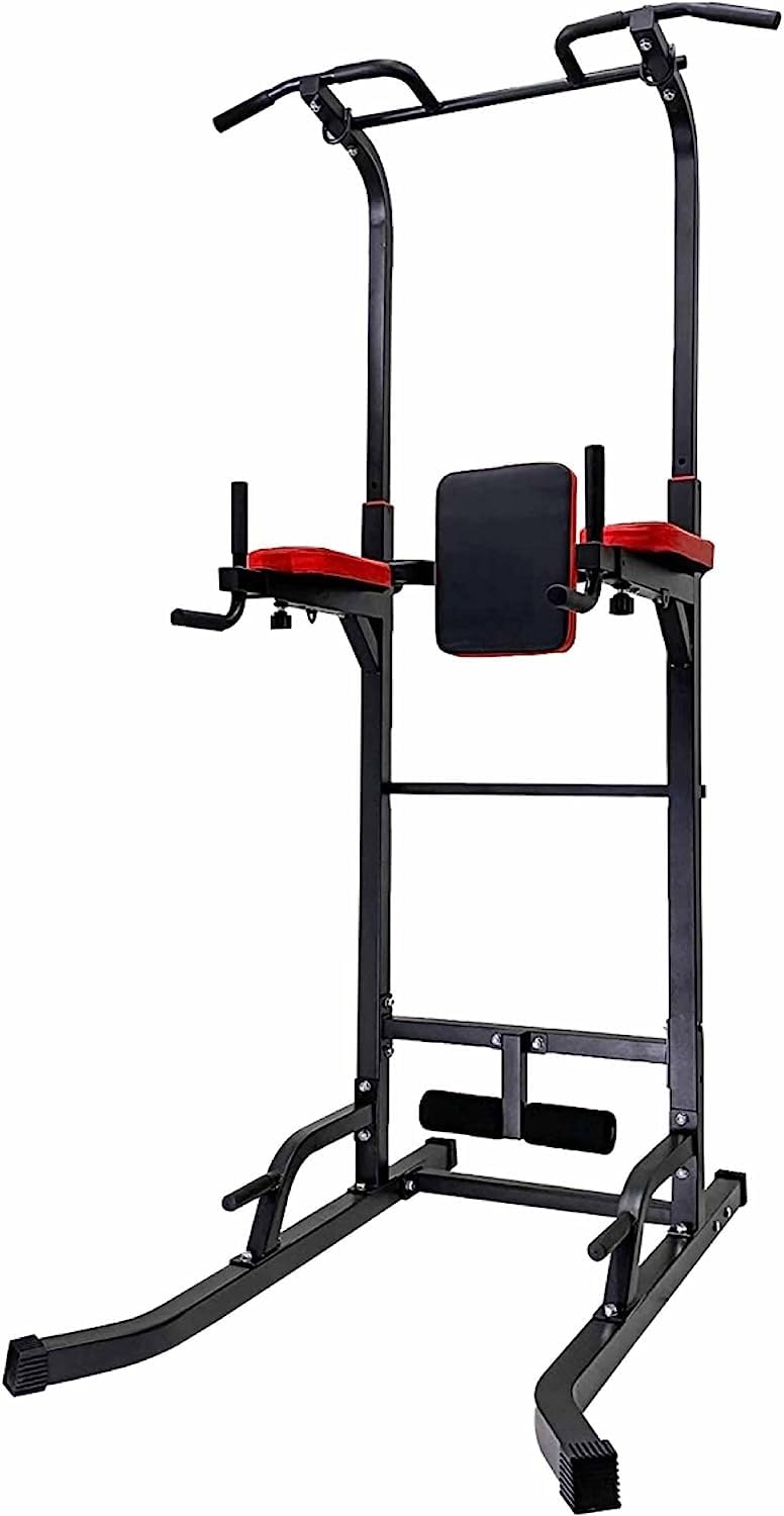 Ultrasport Power Tower, estación de flexiones, estación de inmersión, torre de fitness, altura ajustable, gimnasio en casa, torre de fuerza, ajustable hasta 150 kg de peso del usuario