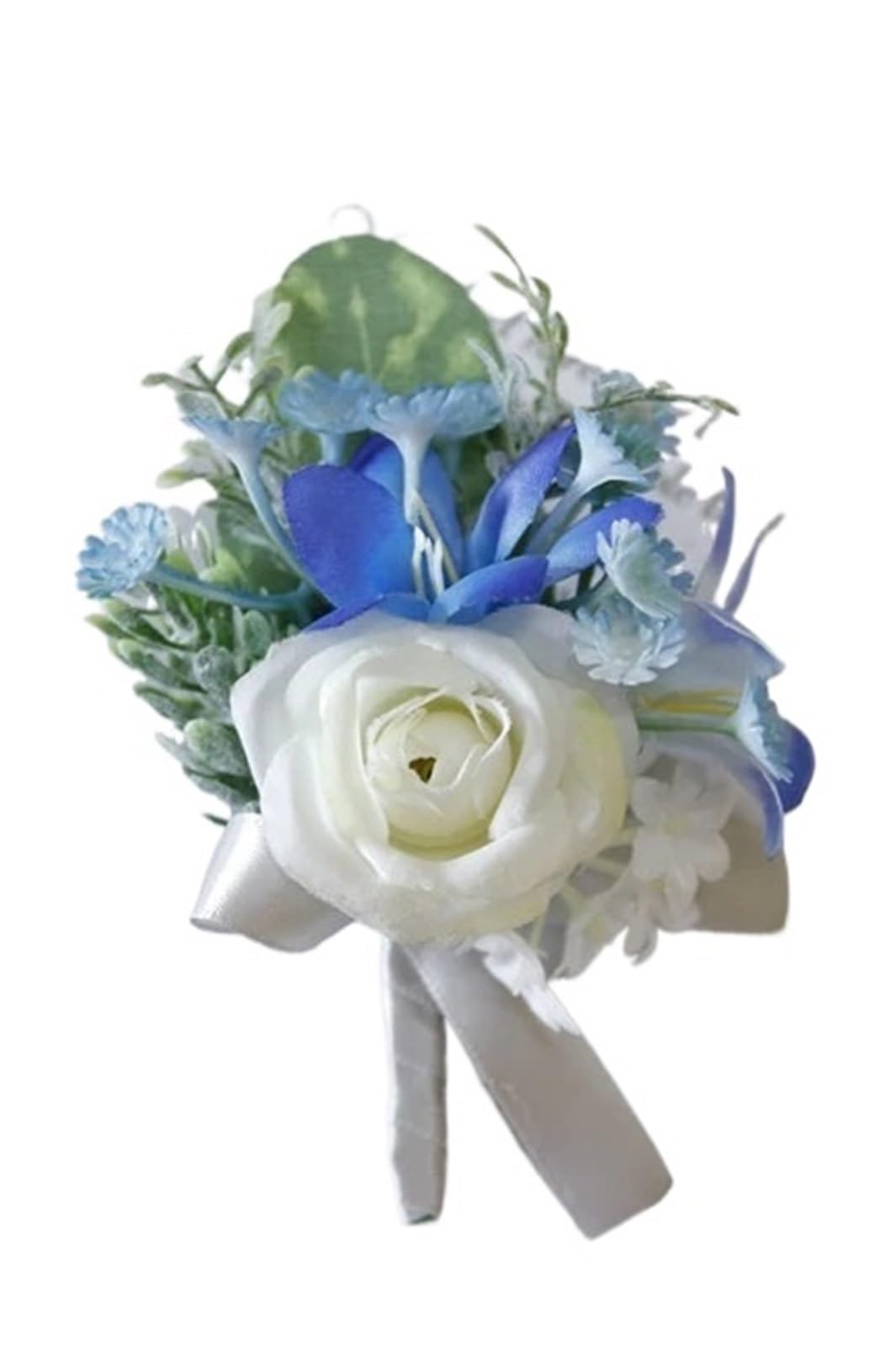 WTAXBH Corsages for Weddings 6 Pcs Dusty Blue Rose Boutonniere For Groomsmen Groom Boutonnieres Wedding Man Corsage Rustic Marriage Flower(Boutonniere-J)