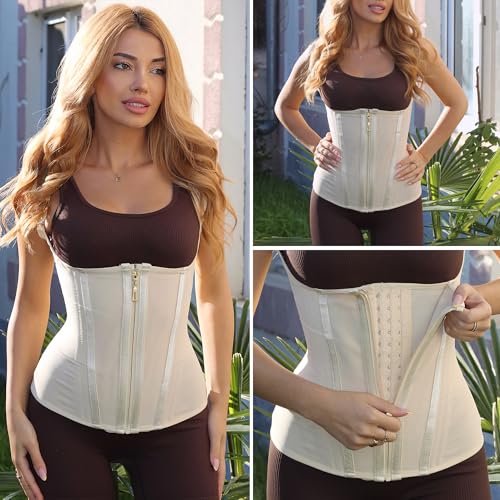 Image of SHAPERX Waist Trainer Corset for Women Tummy Control Sport Girdle Hourglass Waist Cincher Body Shaper with Steel Boned