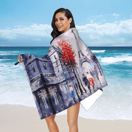 Serviette de bain élégante grand format drap de plage séchage rapide - 8