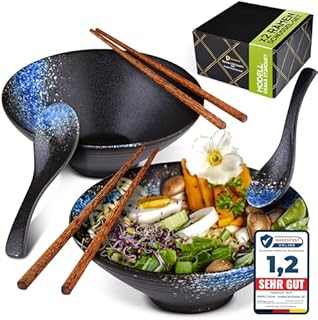 Perfectosan® Zestaw misek do Ramen Osaka Stardust model ceramiczna japońska miska do zupy pho ramenbowl japoński zestaw naczyń azjatycka zastawa stołowa miski do poke miski
