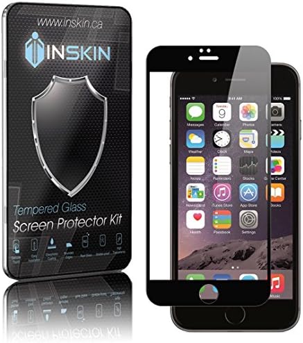 Inskin 3D Full Coverage Tempered Glass Screen Protector, fits iPhone 7 4.7 inch. Black. 1-Pack.