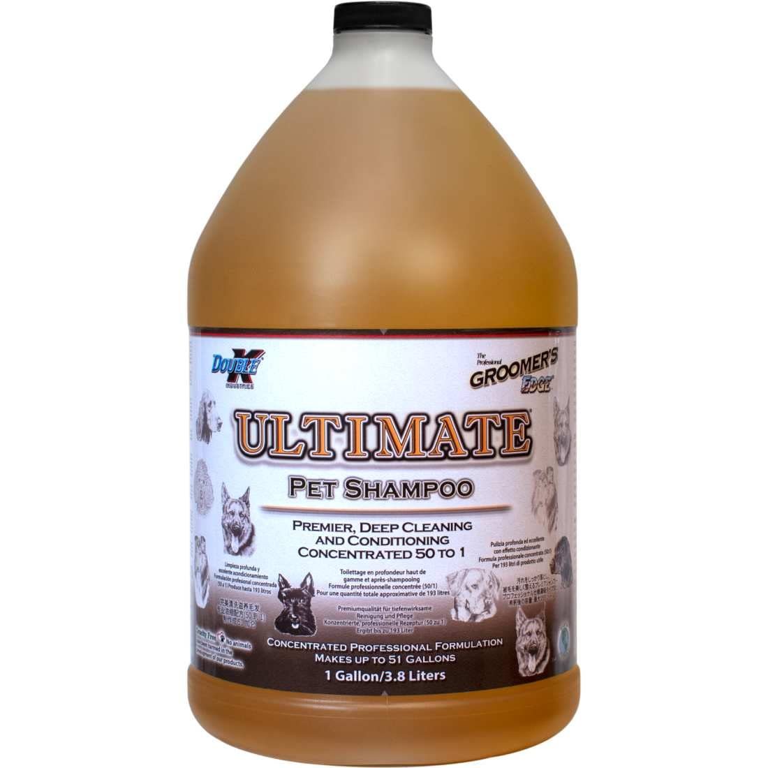 Double K Ultimate Pet Shampoo Perfect Shampoo for The Widest Ranges of Coat Types Deeply Cleans Very Dirty and Smelly Animals and Removes Stains with Gentle Thoroughness - 3.8 liters