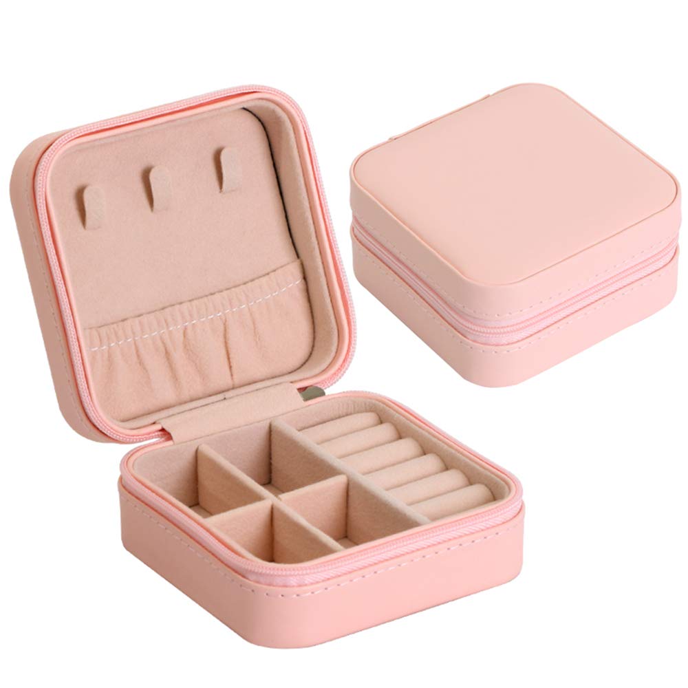 Joyero portátil de viaje, pequeño estuche de almacenamiento para anillos, aretes, collares, diseño compacto para un fácil transporte, ideal para viajes y uso diario