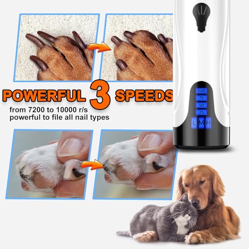 Yabife NLQ-P007 Dog Nail Grinder, Dog Nail Trimmers And Clippers Kit, Super Quiet, For Small Large Dogs Cats Toenail Claw Grooming thumb #3