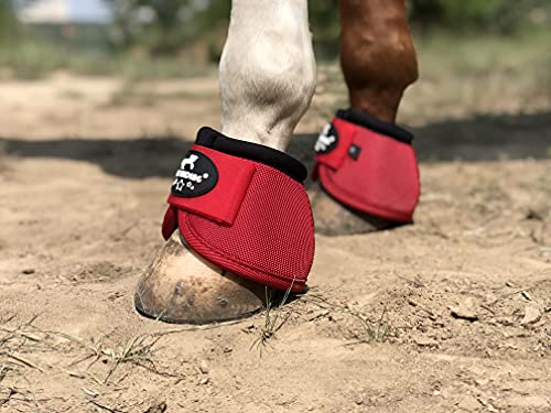 TGW RIDING 2520D Ballistic Hufglocken,Springglocken,No-Turn Horse Bell Boots (Small, Red) Cover