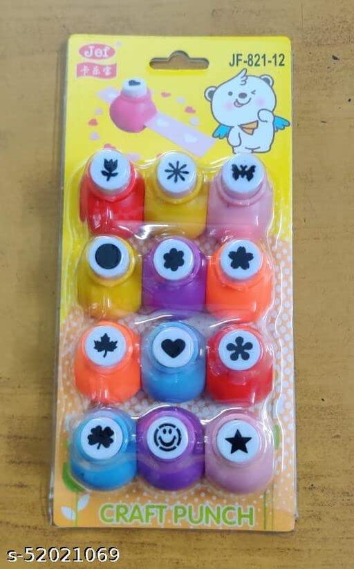 Classworld Plastic & Metal DIY Art & Craft Punch Kit for School Projects (Pack of 12)