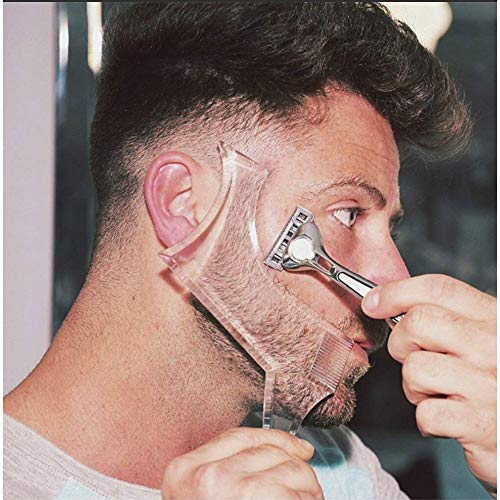 Modello guida per modellare la barba da uomo, guida per la rasatura, stencil per contorno barba, colore nero